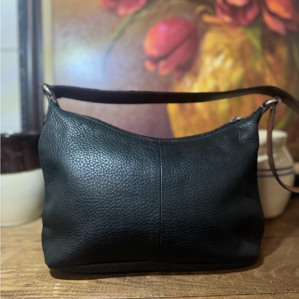 Fossil Black Leather Hobo Bag with Brown Accents #75802 - Picture 6 of 13